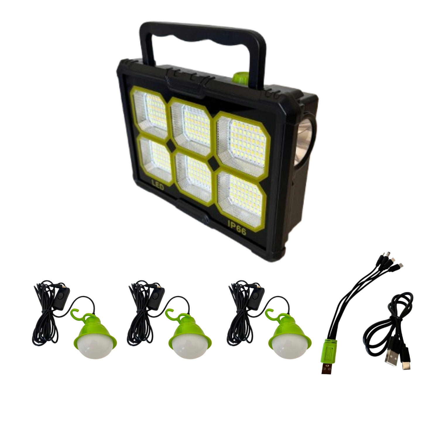 EVERTON RT-919 300W Solar LED Projektör Işık – Güneş Enerjili Şarjlı Taşınabilir Aydınlatma | IP66 Su Geçirmez