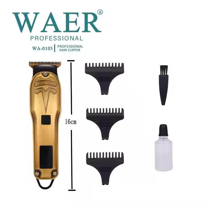 WA-0105 Profesyonel Şarjlı Saç,Sakal,Ense,Vücut Traş Kesme Makinesi / Ergonomik Tasarım, Uzun Pil Ömrü, LED Ekran