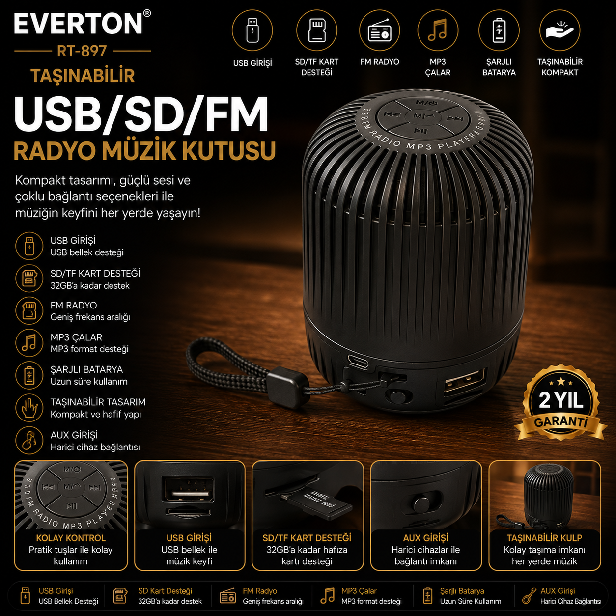 Everton RT-897 Usb-Sd-Fm Radyo Müzik Kutusu