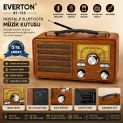 Everton Rt-755 Nostalji Bluetooth/USB/Sd kart/ Radyo mp3 Player Müzik Kutusu