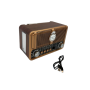Retro Tasarımlı RT-660 AM/FM/SW 3 Band Radyolu Bluetooth Hoparlör - Güneş Paneli Destekli, USB/TF Müzik Çalar Özellikli