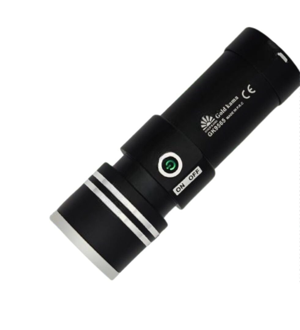 GK-9565 100w Ultra Güçlü 2200m Menzil Usb Giriş-Powerbank Lazer Silindir Şarjlı El Feneri 6000 mAh
