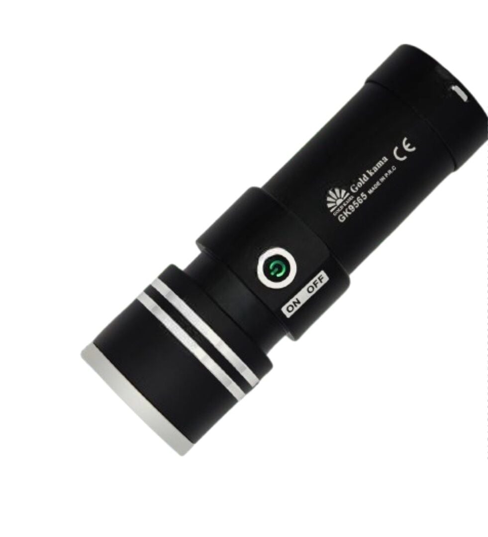 GK-9565 100w Ultra Güçlü 2200m Menzil Usb Giriş-Powerbank Lazer Silindir Şarjlı El Feneri 6000 mAh