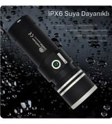 GK-9565 100w Ultra Güçlü 2200m Menzil Usb Giriş-Powerbank Lazer Silindir Şarjlı El Feneri 6000 mAh