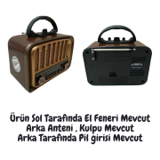 RT-676 Retro Radyo Bluetooth Hoparlör – USB/SD Kart Girişli, 3 Bant Radyo Alıcılı, Taşınabilir Şarjlı Nostaljik Radyo