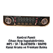 RT-676 Retro Radyo Bluetooth Hoparlör – USB/SD Kart Girişli, 3 Bant Radyo Alıcılı, Taşınabilir Şarjlı Nostaljik Radyo