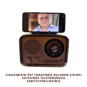 RT-677 Retro Radyo Bluetooth Hoparlör – USB/SD Kart Girişli, 3 Bant Radyo Alıcılı, Taşınabilir Şarjlı Nostaljik Radyo