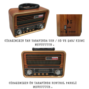 RT-705 Retro Radyo Bluetooth Hoparlör – TWS Özellikli, USB/SD Kart Girişli, Şarjlı Taşınabilir Nostaljik Radyo