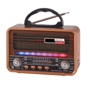 RT-708 Retro Radyo Bluetooth Hoparlör – Solar (Güneş Enerjili) Şarjlı, USB/SD Kart Girişli, TWS Destekli, 3 Bant Radyo
