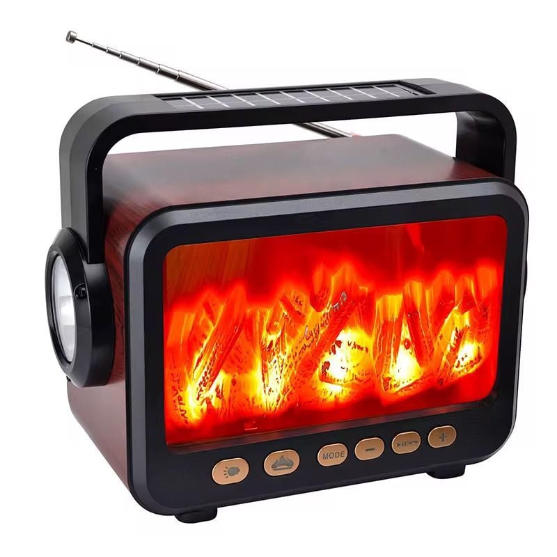 Everton Rt-734 Şömine Görünümlü Fenerli / Solar Güneş Enerjili / Nostalji Bluetooth/USB/Sd/ Radyo Mp3 Player Müzik Kutusu