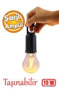V-012 Taşınabilir USB Şarjlı Led Ampul Outdoor Kamp Bahçe Lambası Askılı Kırılmaz Led Işık