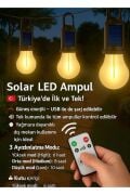 V-066 Solar Taşınabilir USB Şarjlı Led Ampul Outdoor Kamp Bahçe Lambası Askılı Kırılmaz Led Işık