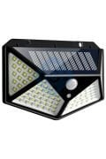 V-067 GÜNEŞ ENERJİLİ 100 Led 4 Taraflı Bahçe Garaj Ev Aydınlatma Aplik Bahçe Lambası Bahçe Aydınlatma