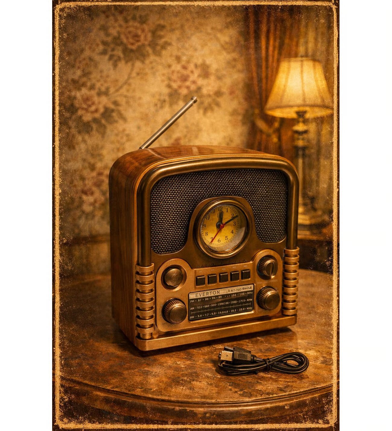 Everton RT-743 / Klasik Retro , Nostalji Bluetooth/USB/Sd/ Radyo Mp3 Player Müzik Kutusu