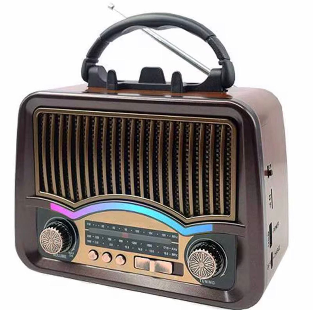 Everton RT-772 / Klasik Retro , Solar Enerjili ,Şerit LEDLİ , Fenerli , Nostalji Bluetooth/USB/Sd/ Radyo Mp3 Player Müzik Kutusu