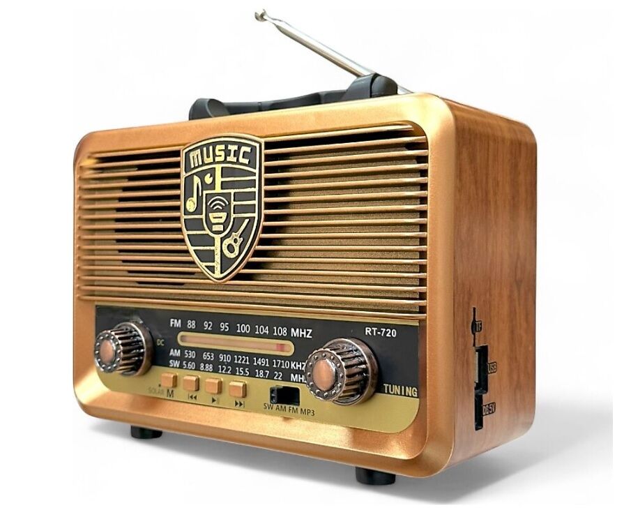 Everton RT-720 / Klasik Retro , Solar Enerjili ,Nostalji Bluetooth/USB/Sd/ Radyo Mp3 Player Müzik Kutusu