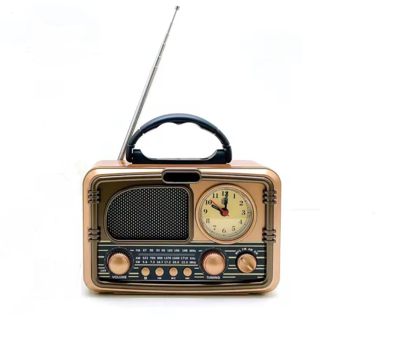 Everton RT-718 / Şık Tasarımlı Saatli ,Klasik Retro ,Nostalji Bluetooth/USB/Sd/ Radyo Mp3 Player Müzik Kutusu