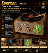 Everton RT-713 Özel Plak Tasarım Klasik Retro Nostalji Bluetooth/USB/Sd/ Radyo Mp3 Player Müzik Kutusu