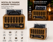 Everton Rt-707 Solar Güneş Enerjili Nostalji Bluetooth/USB/Sd/ Radyo Mp3 Player Müzik Kutusu