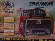 Everton RT-653  Klasik Çok Satan Solar Enerjili Fenerli , Nostalji Bluetooth/USB/Sd/ Radyo Mp3 Player Müzik Kutusu