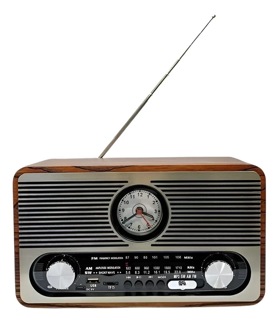 Everton RT-566 Klasik RETRO Saat Görünümlü , Nostalji Bluetooth/USB/Sd/ Radyo Mp3 Player Müzik Kutusu