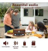 Everton RT-566 Klasik RETRO Saat Görünümlü , Nostalji Bluetooth/USB/Sd/ Radyo Mp3 Player Müzik Kutusu