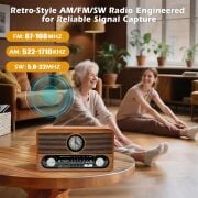 Everton RT-566 Klasik RETRO Saat Görünümlü , Nostalji Bluetooth/USB/Sd/ Radyo Mp3 Player Müzik Kutusu