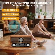 Everton RT-566 Klasik RETRO Saat Görünümlü , Nostalji Bluetooth/USB/Sd/ Radyo Mp3 Player Müzik Kutusu