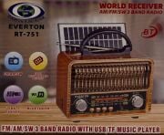 Everton RT-751 Solar Tasarımlı ve  Klasik Görünümlü , Nostalji Bluetooth/USB/Sd/ Radyo Mp3 Player Müzik Kutusu