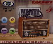 Everton RT-751 Solar Tasarımlı ve  Klasik Görünümlü , Nostalji Bluetooth/USB/Sd/ Radyo Mp3 Player Müzik Kutusu