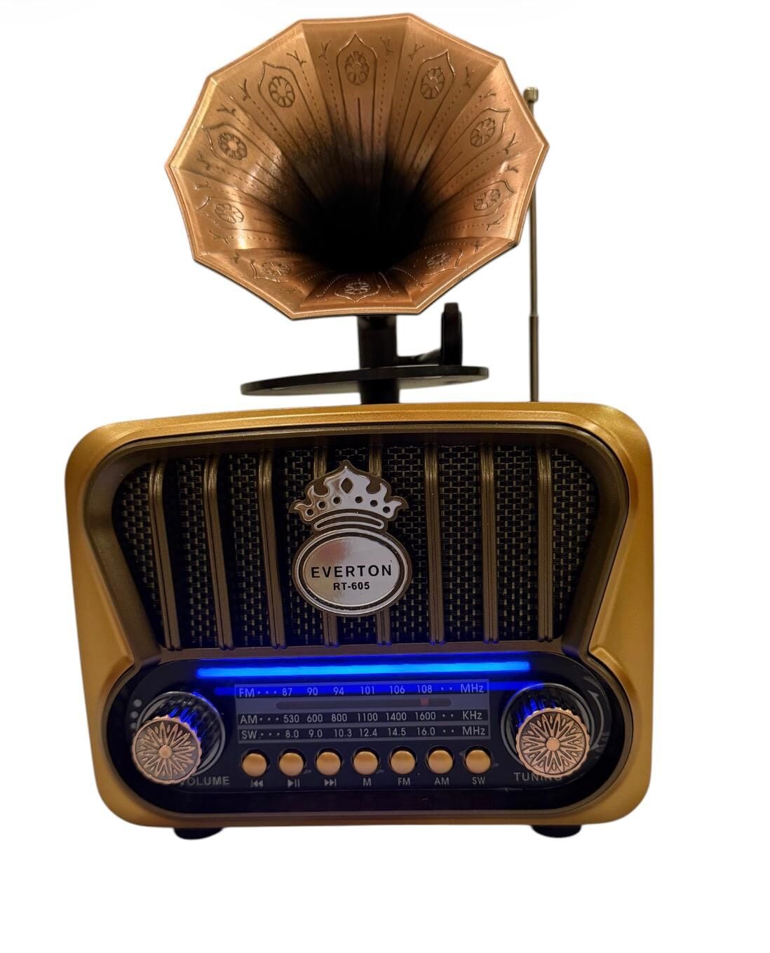 Everton RT-605 Gramafon Tasarımlı ve Görünümlü , Nostalji Bluetooth/USB/Sd/ Radyo Mp3 Player Müzik Kutusu