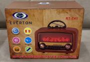 Everton RT-741 Şömine Tasarımlı ve Görünümlü BÜYÜK , Nostalji Bluetooth/USB/Sd/ Radyo Mp3 Player Müzik Kutusu