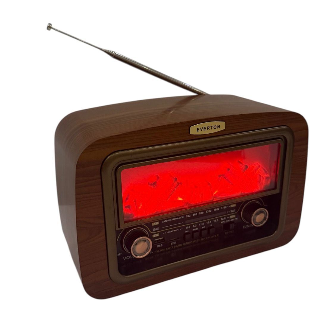 Everton RT-742 Şömine Tasarımlı ve Görünümlü BÜYÜK , Nostalji Bluetooth/USB/Sd/ Radyo Mp3 Player Müzik Kutusu