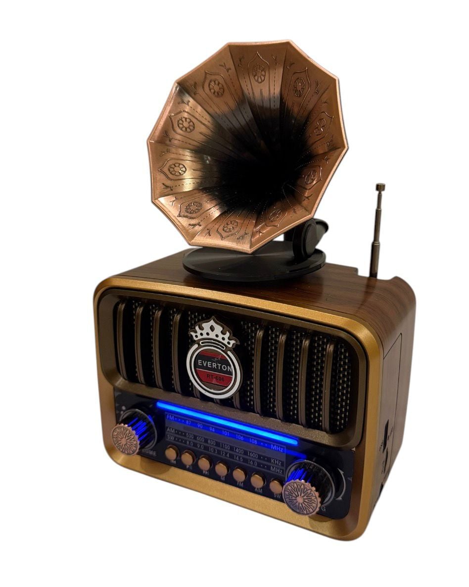 Everton RT-606 Gramafon Tasarımlı ve Görünümlü , Nostalji Bluetooth/USB/Sd/ Radyo Mp3 Player Müzik Kutusu