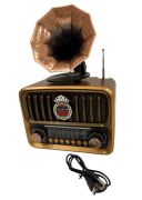 Everton RT-606 Gramafon Tasarımlı ve Görünümlü , Nostalji Bluetooth/USB/Sd/ Radyo Mp3 Player Müzik Kutusu