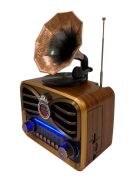 Everton RT-607 Gramafon Tasarımlı ve Görünümlü , Nostalji Bluetooth/USB/Sd/ Radyo Mp3 Player Müzik Kutusu