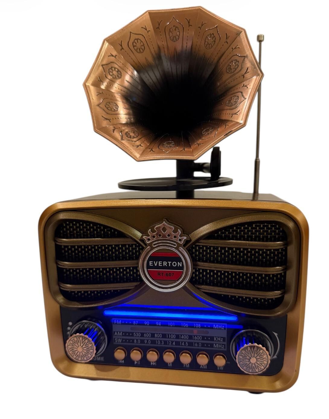 Everton RT-607 Gramafon Tasarımlı ve Görünümlü , Nostalji Bluetooth/USB/Sd/ Radyo Mp3 Player Müzik Kutusu