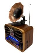 Everton RT-607 Gramafon Tasarımlı ve Görünümlü , Nostalji Bluetooth/USB/Sd/ Radyo Mp3 Player Müzik Kutusu
