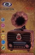 Everton RT-607 Gramafon Tasarımlı ve Görünümlü , Nostalji Bluetooth/USB/Sd/ Radyo Mp3 Player Müzik Kutusu
