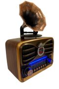 Everton RT-607 Gramafon Tasarımlı ve Görünümlü , Nostalji Bluetooth/USB/Sd/ Radyo Mp3 Player Müzik Kutusu