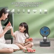 Everton Rt-951 Şarjlı Vantilatör , Saat Özelikli Bluetooth USB-SD Card Nostaljik Radyo Mp3 Müzik Çalar