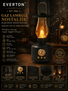 Everton Rt-766 Gaz Lambalı Nostaljik Bluetooth/USB/Sd/ Radyo Mp3 Player Müzik Kutusu