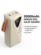 Gk-Y434 50.000 mAh 22.5W PD Hızlı Şarj 4 Port Usb ve Kendinden Kablolu Şarj Göstergeli Led Işıklı Taşınabilir Kamp Lambalı Powerbank