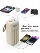 Gk-Y434 50.000 mAh 22.5W PD Hızlı Şarj 4 Port Usb ve Kendinden Kablolu Şarj Göstergeli Led Işıklı Taşınabilir Kamp Lambalı Powerbank