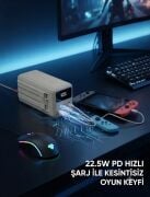 Gk-Y434 50.000 mAh 22.5W PD Hızlı Şarj 4 Port Usb ve Kendinden Kablolu Şarj Göstergeli Led Işıklı Taşınabilir Kamp Lambalı Powerbank