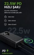 Gk-Y434 50.000 mAh 22.5W PD Hızlı Şarj 4 Port Usb ve Kendinden Kablolu Şarj Göstergeli Led Işıklı Taşınabilir Kamp Lambalı Powerbank