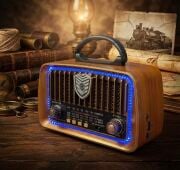 Everton RT-688 Klasik Retro Solar Güneş Enerjili LEDLİ Nostalji Bluetooth/USB/Sd/ Radyo Mp3 Player Müzik Kutusu