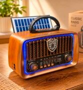 Everton RT-688 Klasik Retro Solar Güneş Enerjili LEDLİ Nostalji Bluetooth/USB/Sd/ Radyo Mp3 Player Müzik Kutusu