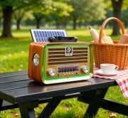 Everton RT-717 Klasik Retro Solar Güneş Enerjili LEDLİ Fenerli Nostalji Bluetooth/USB/Sd/ Radyo Mp3 Player Müzik Kutusu