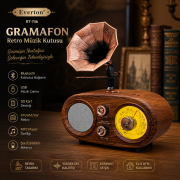 Everton RT-746 Şık Tasarımlı Gramafon Görünümlü Klasik Retro Nostalji Bluetooth/USB/Sd/ Radyo Mp3 Player Müzik Kutusu